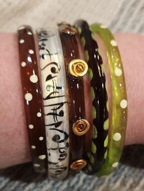 Israeli Artisan Designer Resin Bangle Bracelet Set